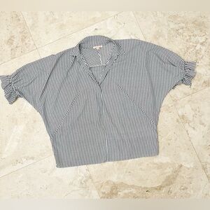 Women’s Gibson Latimer Dolman style black white striped top size large